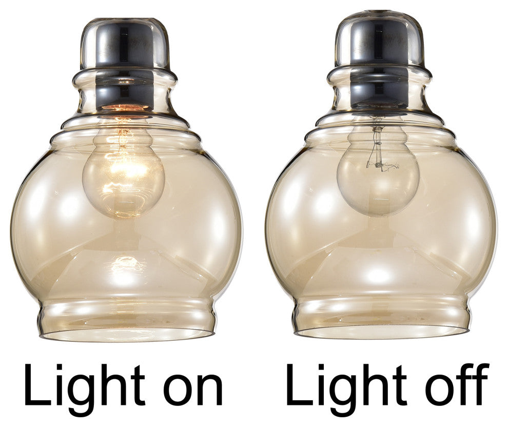 Sara Antique Black Mini Pendant With Cognac Round Glass