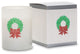 White Glass Icon Candle, Christmas Wreath