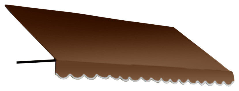 Awntech 4' Dallas Retro Acrylic Fabric Fixed Awning, Brown