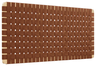 Sparta Weave Vegan Leather Full Headboard, Natural Brown