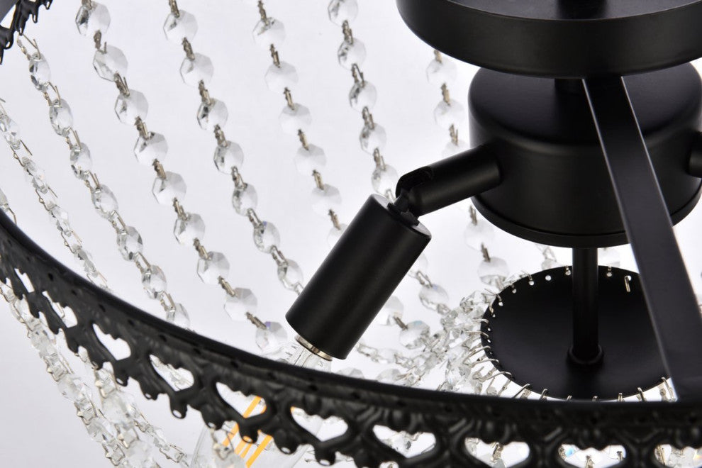 Kaine 16" Flush Mount, Black