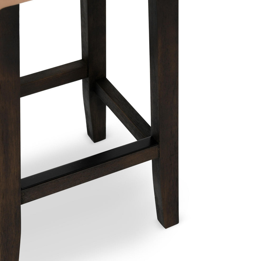 Laurie Backless Counterstool 26", Camel Beige, Dark Brown Legs