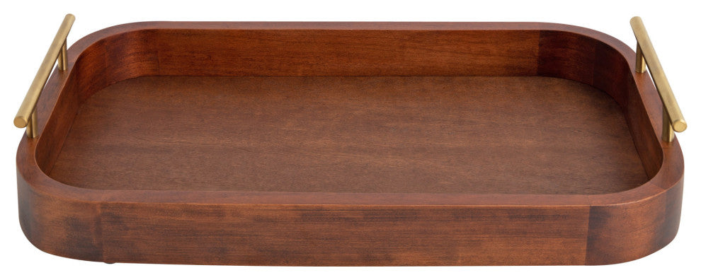 Lipton Radius Rectangle Tray, Walnut Brown 10x18