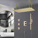 Led 20*40" Digital Brushed Gold Ceiling Shower System With Handheld Shower