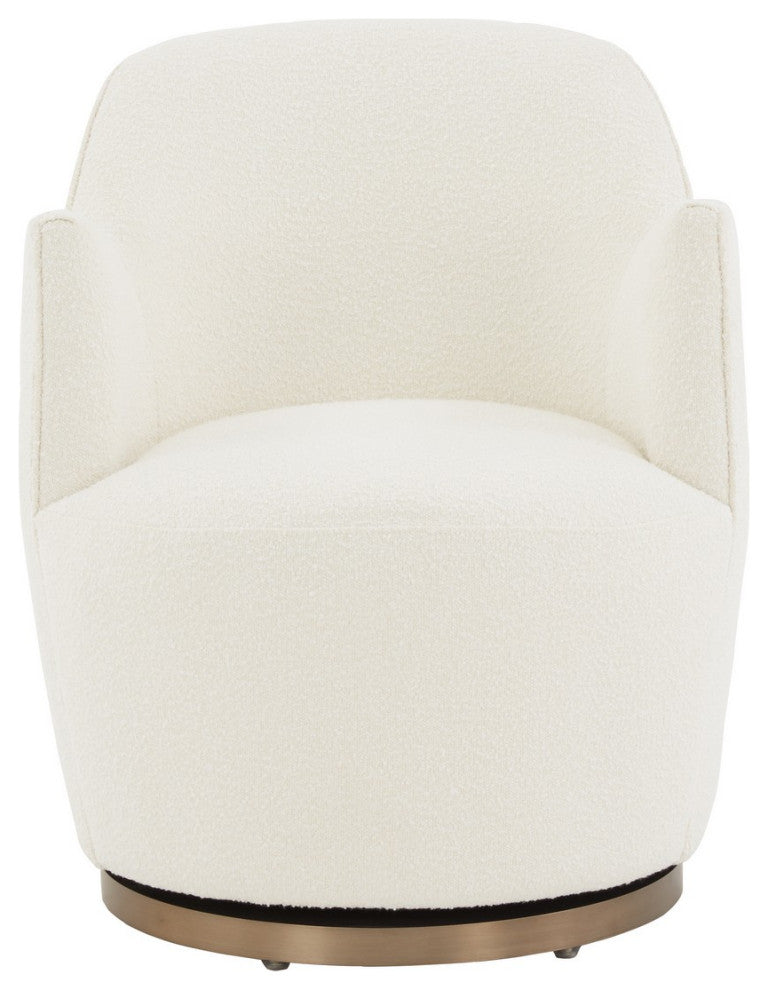 Safavieh Couture Christian Boucle Swivel Accent Chair, Ivory