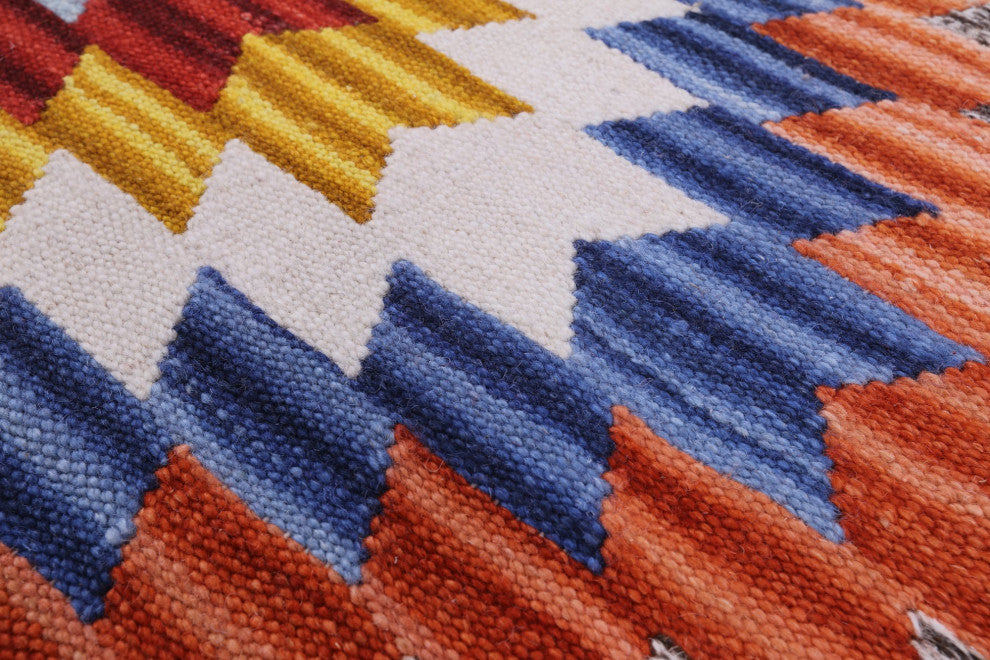 5' 0" X 8' 0" Flat Weave Kilim Reversible Wool Rug Q10544