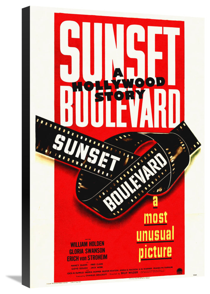 "Sunset Blvd Poster" Stretched Canvas Giclee by Hollywood Photo Archive, 20x30"