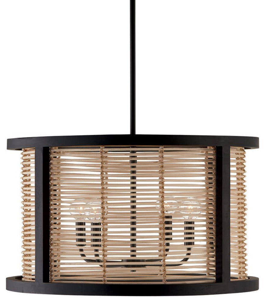 Capital Lighting 344061 Rico 4 Light 22"W Drum Chandelier - Flat Black