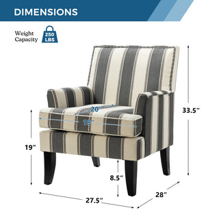 Herrera Classic Armchair With Pattern, Black