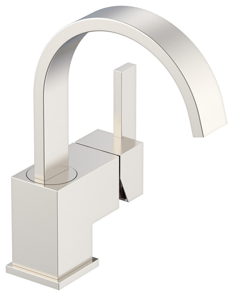 Sirius Single Handle Lavatory Faucet w/ Metal Touch Down Drain Chrome, Brushed N