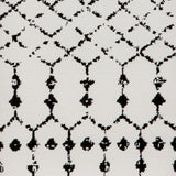 Geometric Bohemian Low Pile Rug, Ivory and Black -26