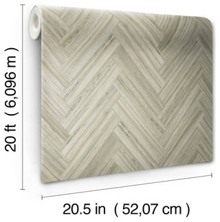 Hermosa Herringbone Brown Peel and Stick Wallpaper