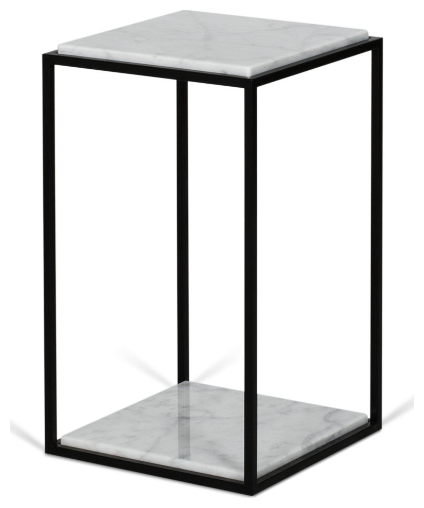 Forrest Marble Table, White Marble / Black