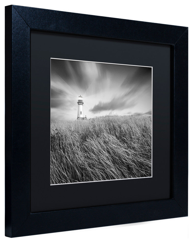 "Yaquina Lighthouse III" Matted Framed Canvas Art by Moises Levy