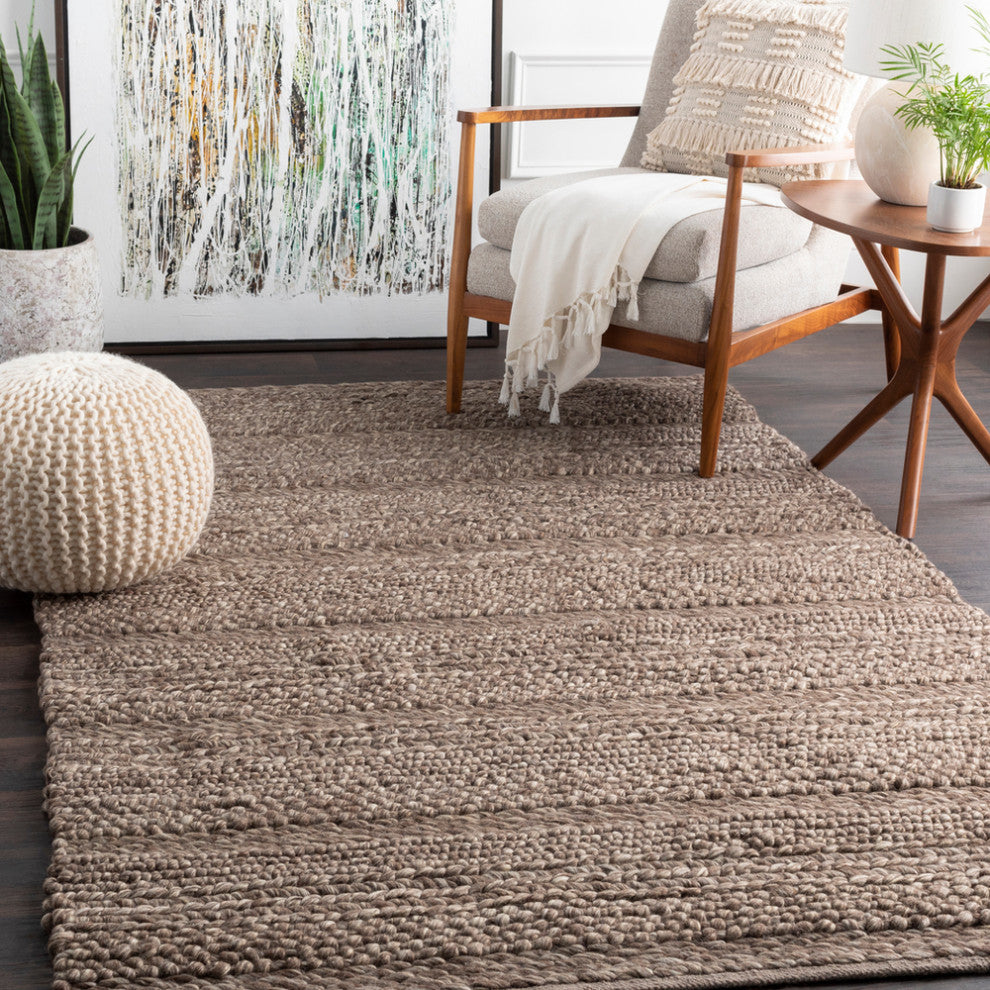 Surya Tahoe TAH-3700 Texture Area Rug, Charcoal, 5' x 8' Rectangle