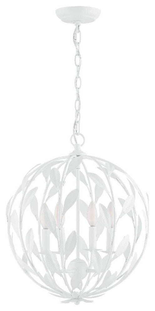 Crystorama Lighting Group 504 Broche 4 Light 16"W Taper Candle - Matte White