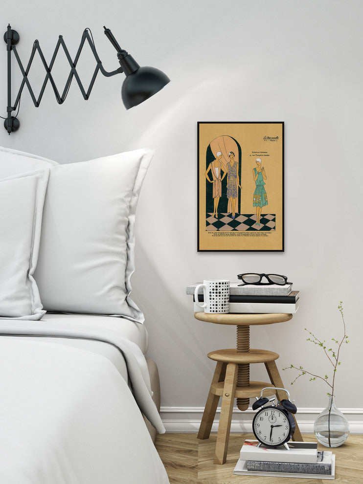 "Cocktail Dresses" Floater Framed Painting Print on Canvas, 30"x45"