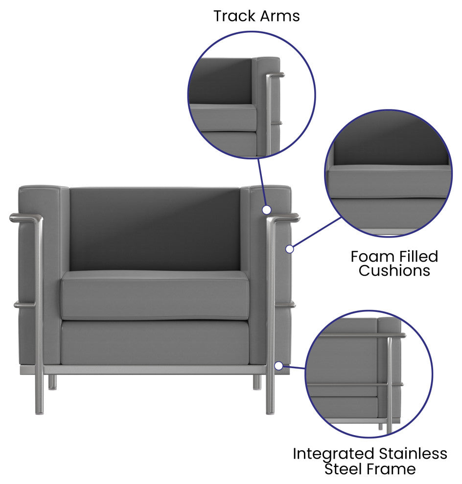 HERCULES Regal Series Reception Set, LeatherSoft, Gray