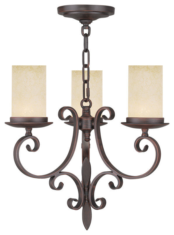 Livex 5483-58 3-Light Imperial Bronze Mini Chandelier, Imperial Bronze