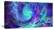 Blue Spiral Kaleidoscope, Abstract Wall Art Canvas, 32x16