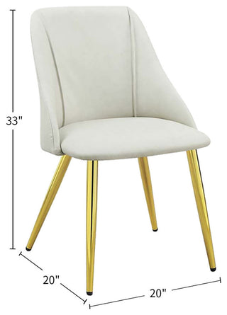 Dn01259 Side Chair, Set of 2, White Pu, Gaines