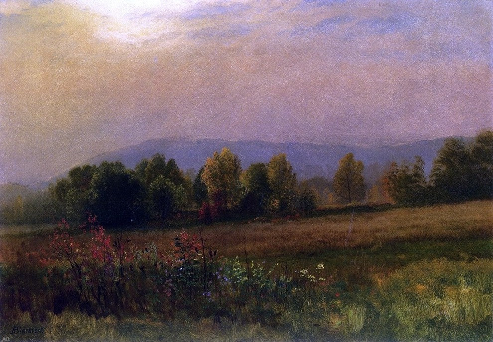Albert Bierstadt New England Landscape, Gallery Wrapped Canvas Print, 18"x27"
