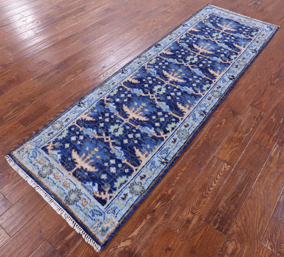 Runner Turkish Oushak Handmade Wool Rug 2' 7" X 8' 1" - Q15481