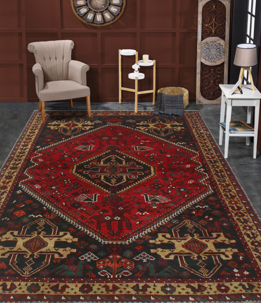 Fine Vintage Distressed Sherman Red Rug