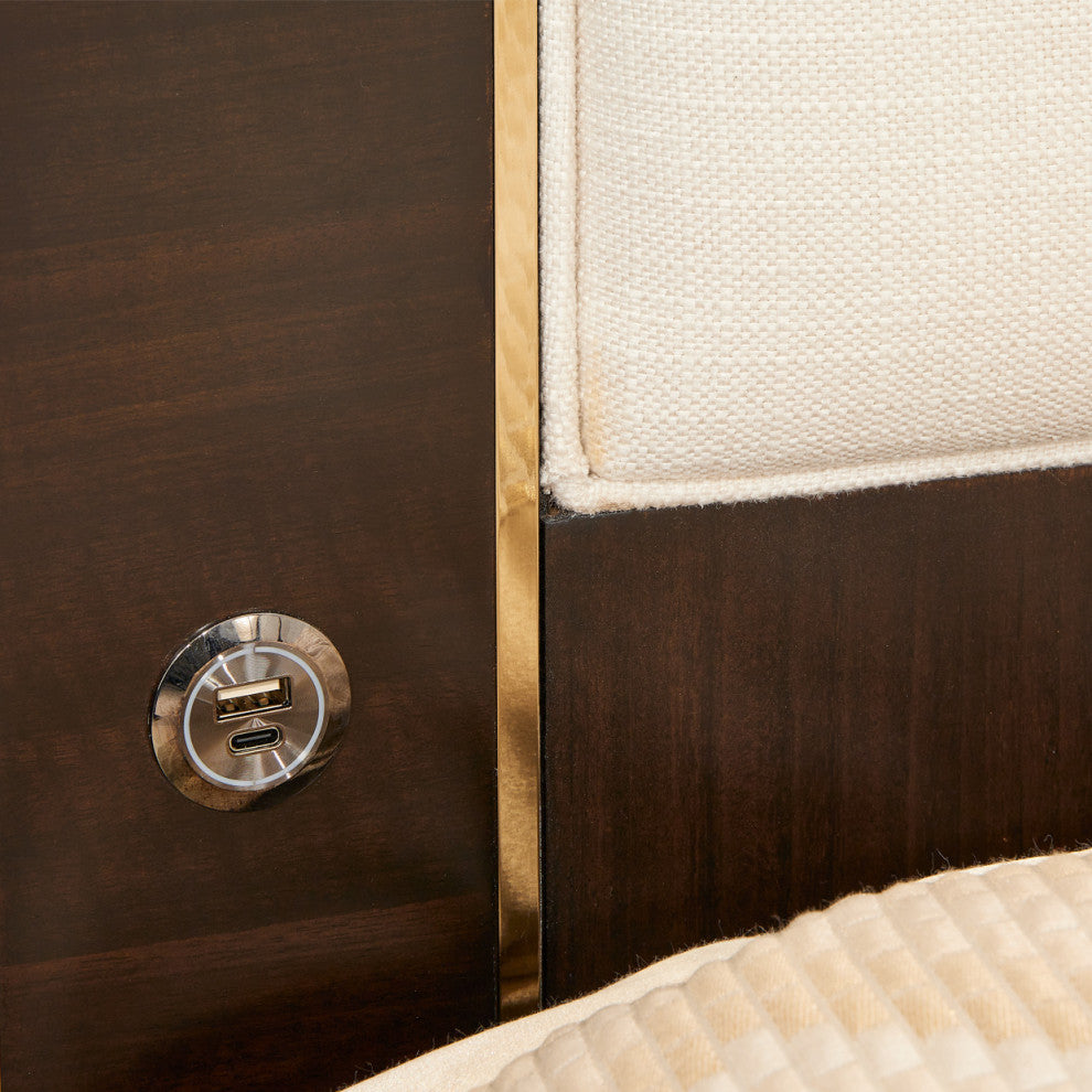 Belmont Place Cal. King Panel Bed Cream/Espresso