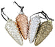 Ceramic Pine Cone Ornaments With Metallic Finish 5", 4-Piece Set