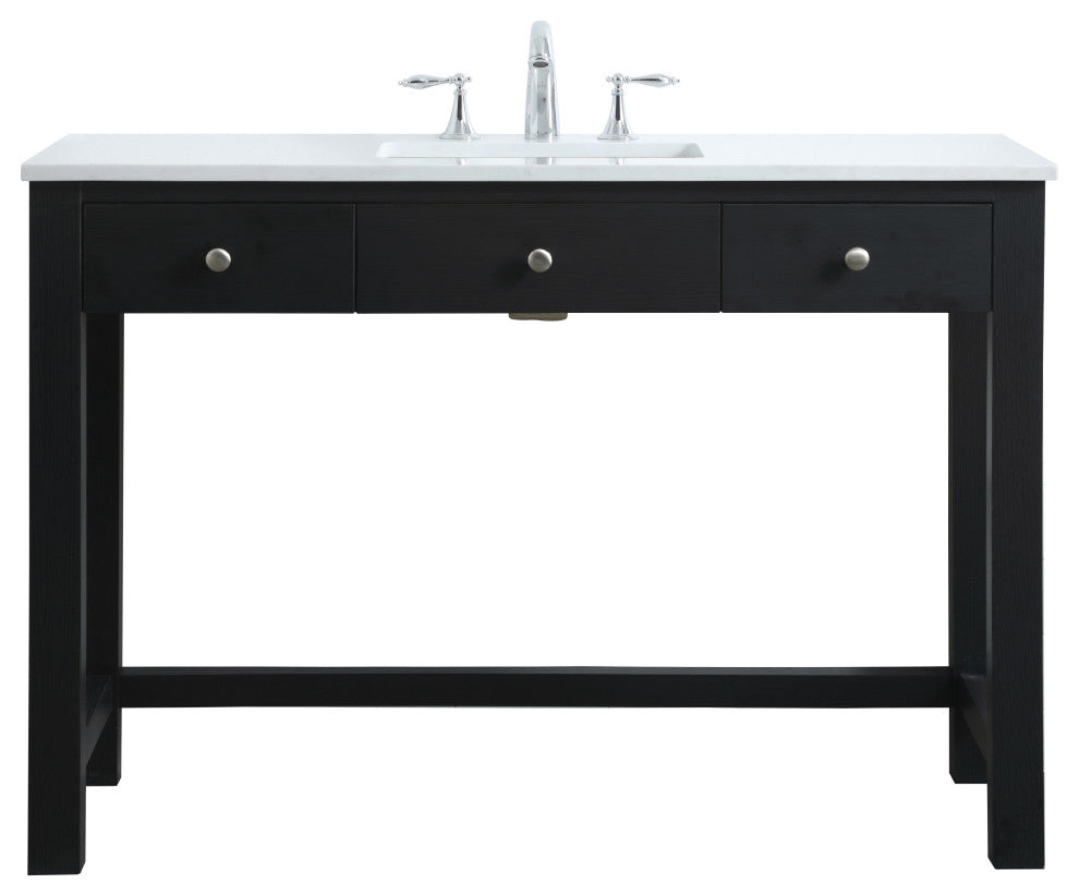48" ADA Compliant Bathroom Vanity, Black