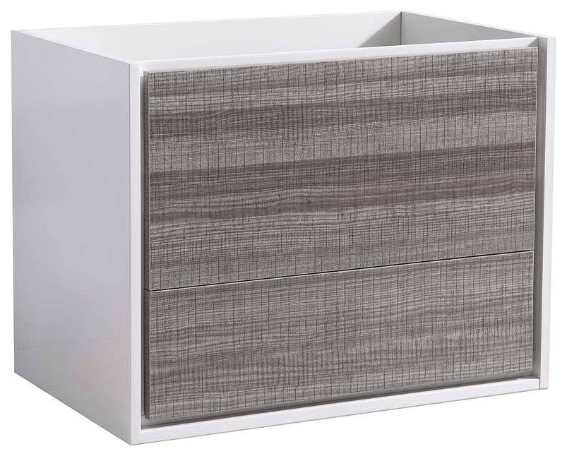 Fresca FCB9230HA Catania 30" Glossy Ash Gray Wall Hung Modern Bathroom Cabinet