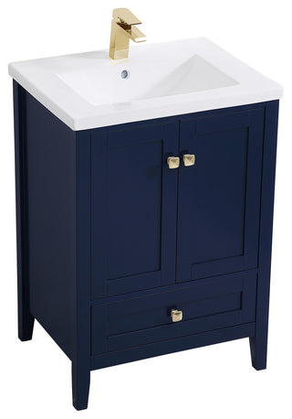 24" Single Bathroom Vanity Set, White, Blue, 24
