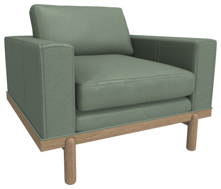 Cantor Leather Chair, Finish Shown: Dove, Leather Shown: Juniper