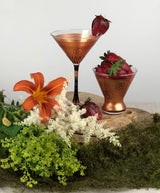 Gold Curl Martini Glasses, Set of 2