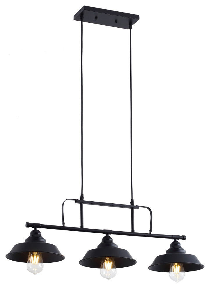 Industrial Black 3-Light Bell Shape Ceiling Pendant Lighting