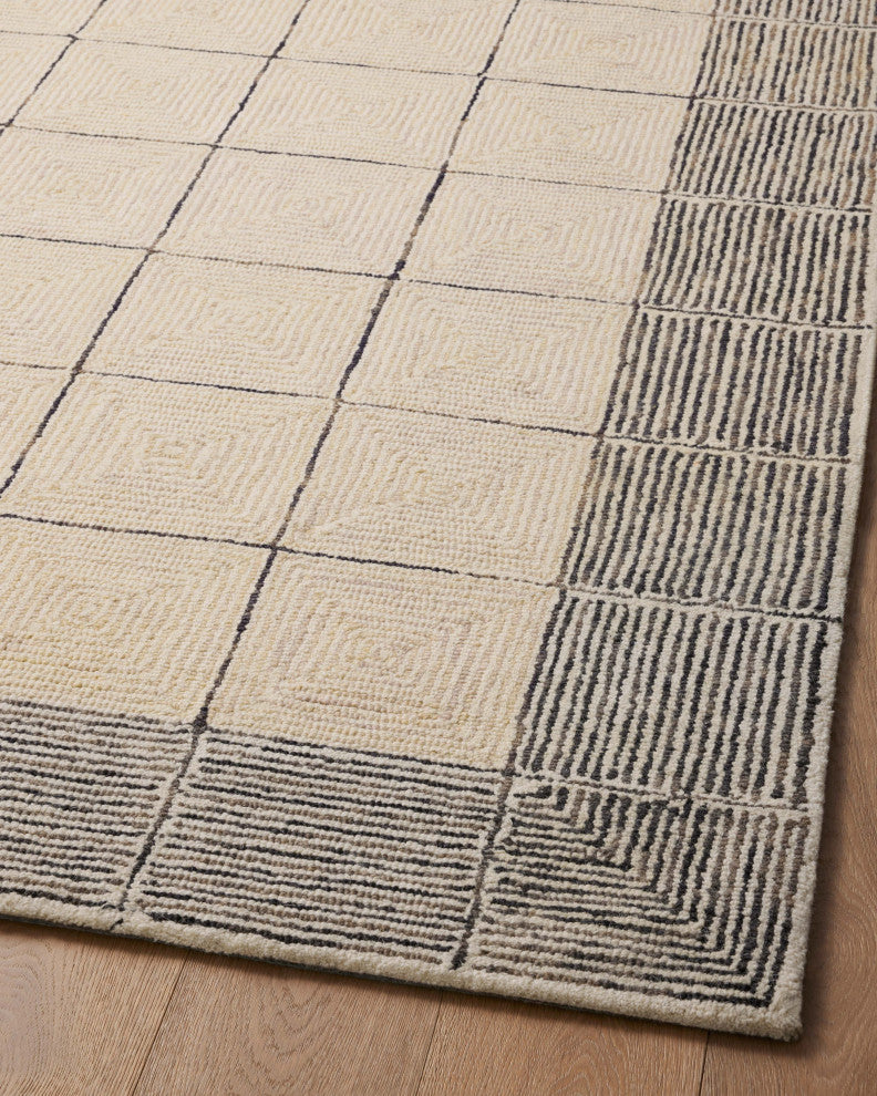 Chris Loves Julia x Loloi Francis Cream / Black 7'-9" x 9'-9" Area Rug