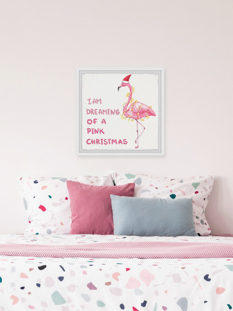 "Dreaming Pink Christmas" Framed Painting Print, 32x32