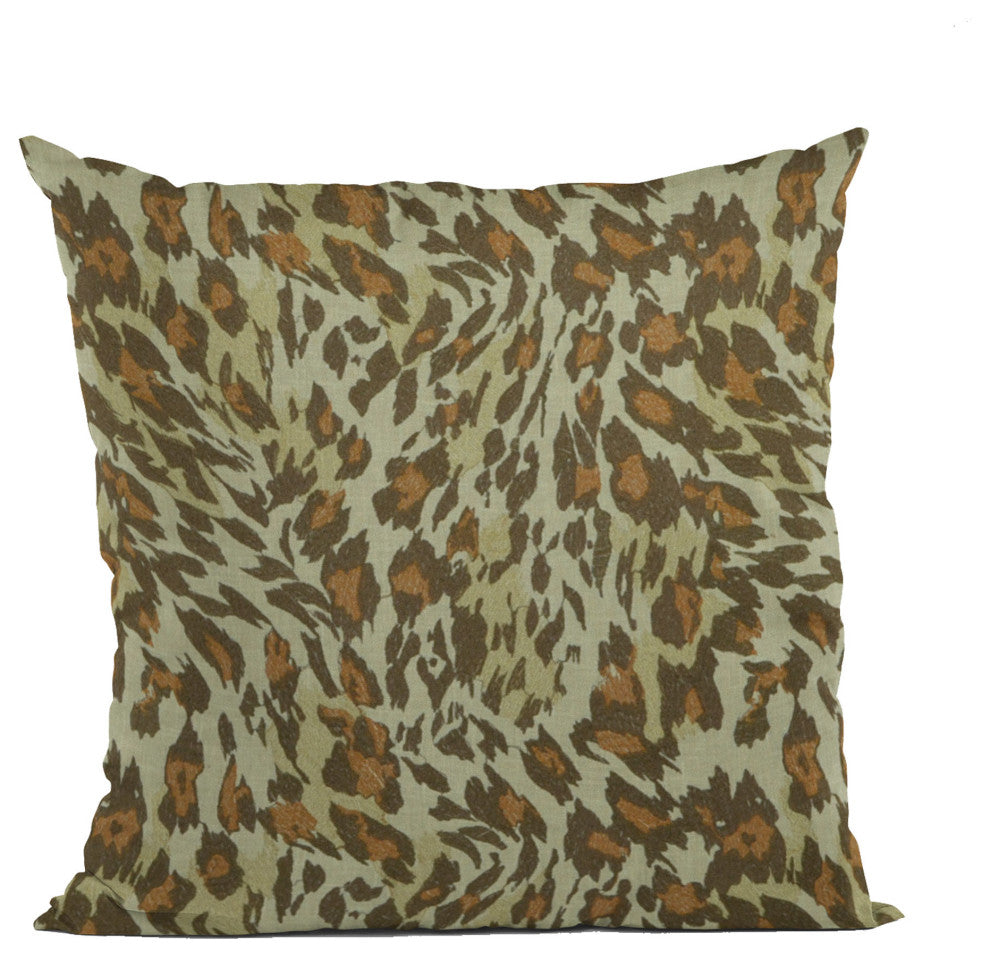 Safari Cheetah Embroidery Luxury Throw Pillow, Double sided 12"x20"