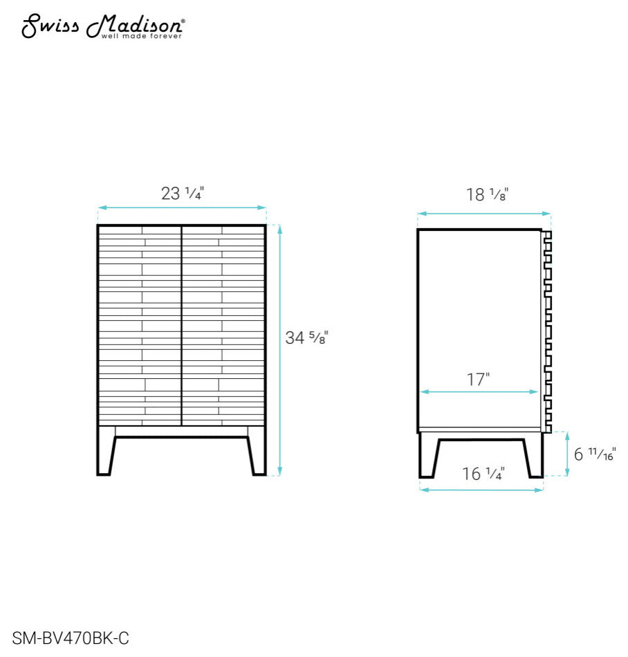 Cascade 24'' Bathroom Vanity, Brown Oak Cabinet