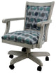 Swivel Kitchen Dining Caster Chair with Wheels, Camber Seaglass and Antique Whit