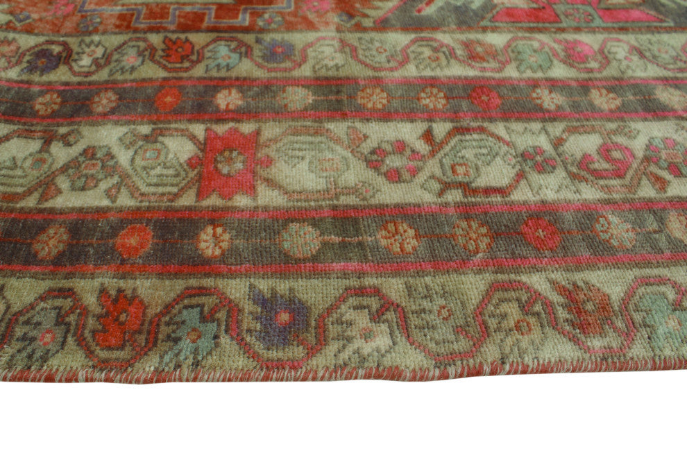 Vintage Distressed Odell Rust/Light Brown Runner, 4'5x10'6