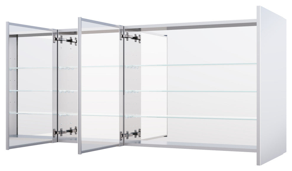 Recessed/Surface Mount Bathroom Medicine Cabinet, Soft-Close Blum Hinges, 60"x30" Three Doors