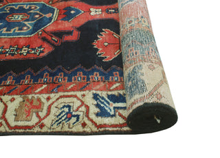 Fine Vintage Distressed Anel Navy/Rust Runner, 3'10 x 9'5