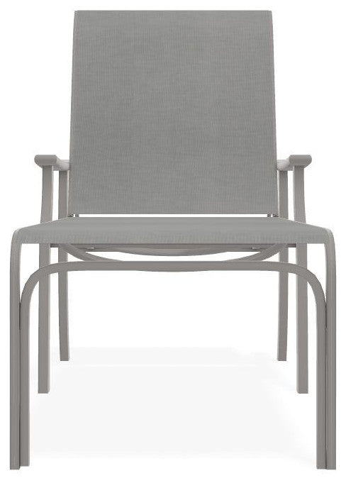 St. Catherine Sling 4-Position Outdoor Chaise Lounge, Alloy/Warm Gray