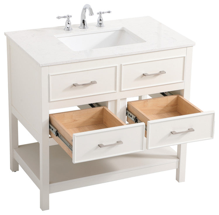Home Living 36" Single Bathroom Vanity, White
