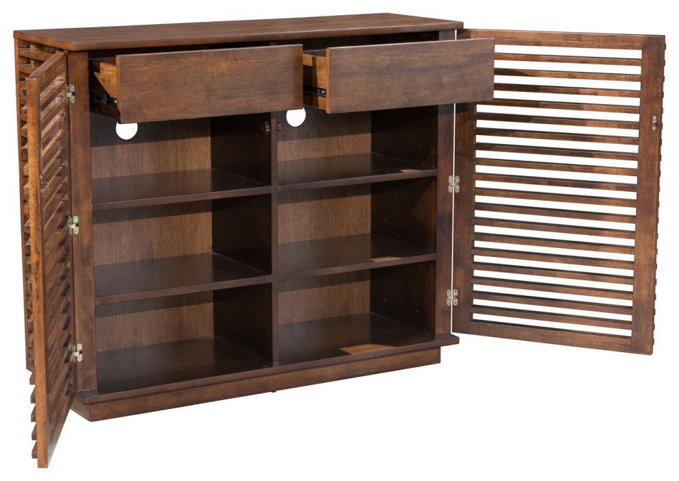 Alternate white full: white background, interior view with doors open to show storage compartments.