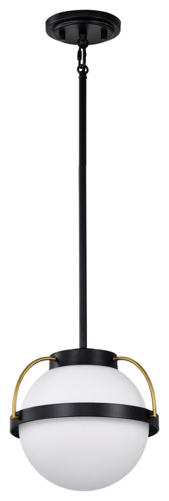 Lakeshore 1 Light Small Pendant, White Opal Glass