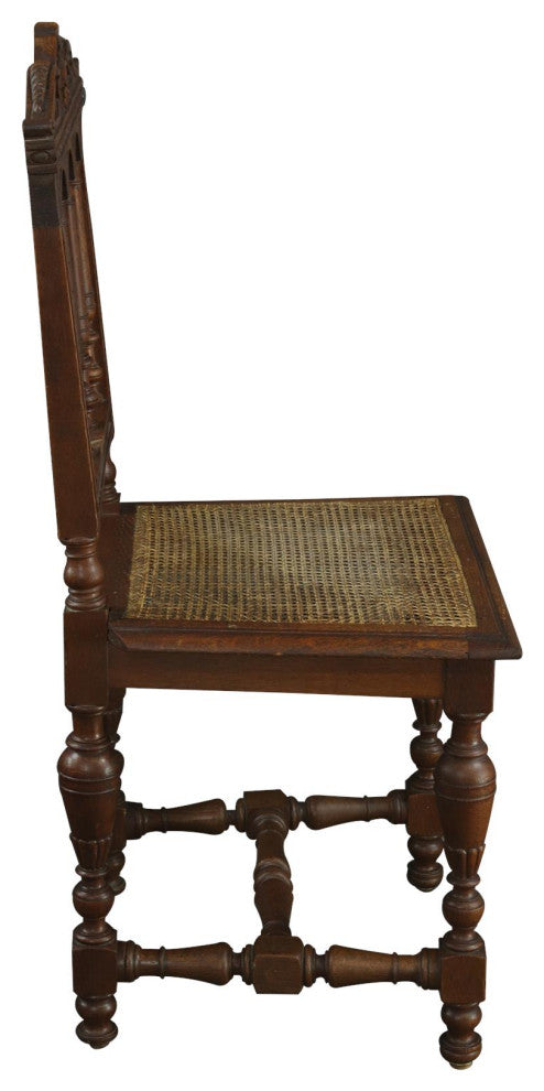 Consigned Ornate Chestnut Dining Chair - Renaissance Style