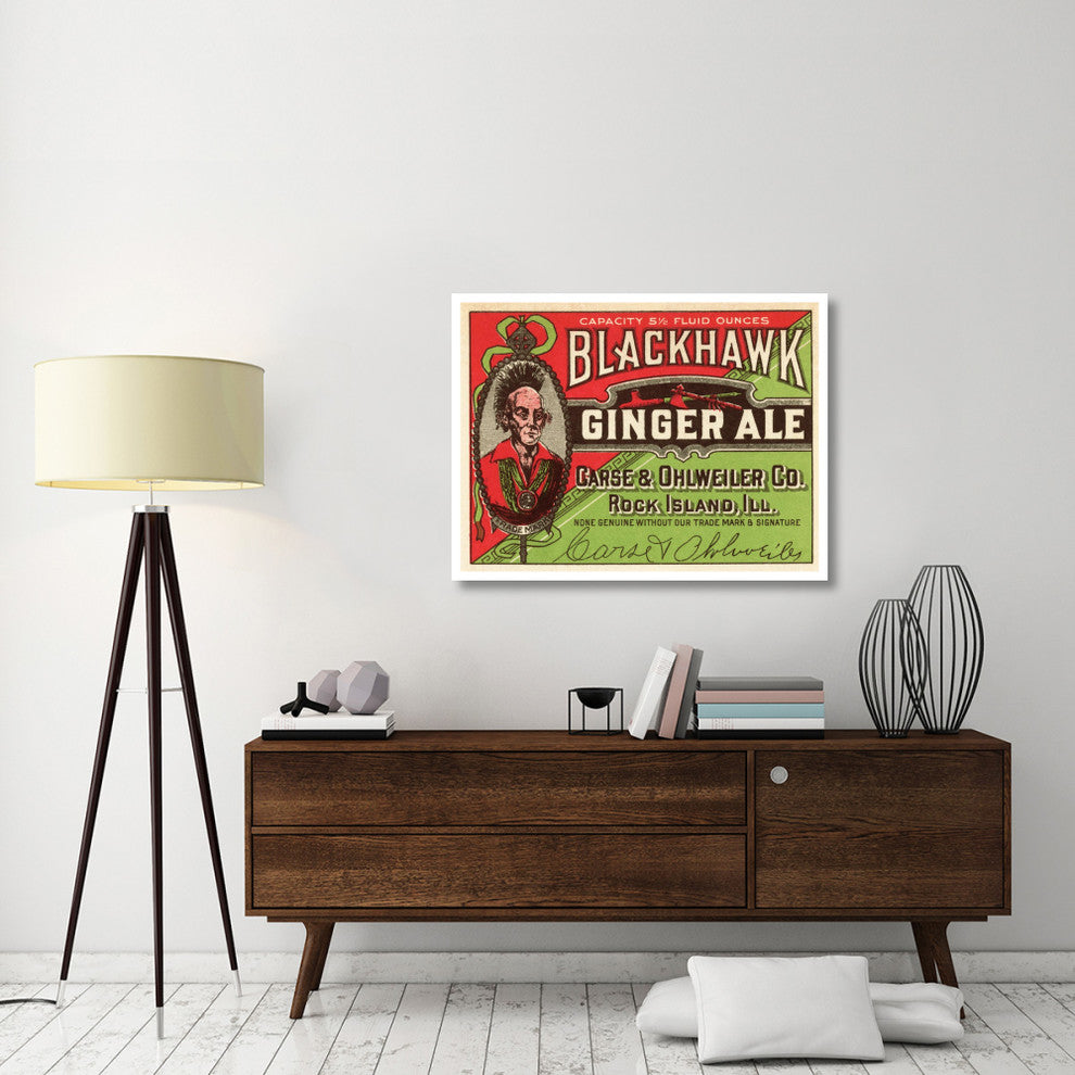"Blackhawk Ginger Ale" Digital Paper Print by Vintage Booze Labels, 42"x32"